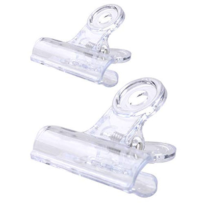 30 Pack Plastic Clear Clips Clamps, 1-1/2 Inch and 2 Inch Sizes