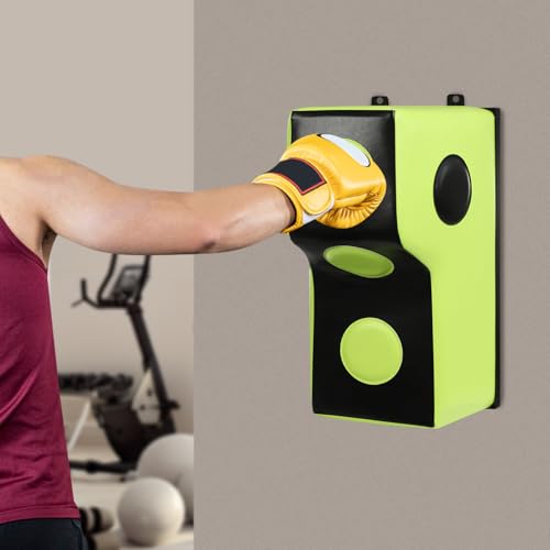 Wall Mount Punching Bag – Space-Saving Boxing Training Equipment for Hooks, Uppercuts & More (15.7x11.8x27.5in) - Durable PU, EVA, Steel Design for Home Gym - color: Green