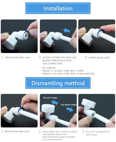 VistaraEonova 3/4"F to 1/4" Tube Elbow Push-Fit Adapter, 3 Pcs | Plastic dual connector for garden hoses, RO filter hoses, pre-purifiers & water purifiers.