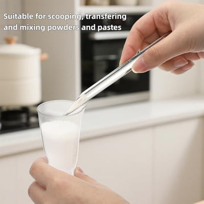 20 Pieces 6 Inch Lab Spatula, Stainless Steel Micro Lab Scoop Spatula with Rounded Pointed Ends, Bead Scoop for Jewelry Making DIY, Laboratory Sampling Mixing Spatula for Powders