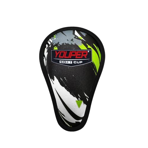 Youper Boys Youth Soft Foam Protective Athletic Cup (Ages 7-12), Kid Athletic Cup for Baseball, T-Ball, Football - color: Black Green White
