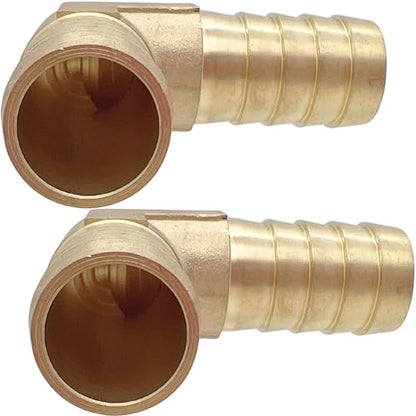 2PCS Brass 5/8" x 5/8" Hose Barb Fitting Barbed 90 Degree Elbow Connector L Right Angle Barbed Fitting by CX WONDERLAND - size: 5/8" Hose Barb
