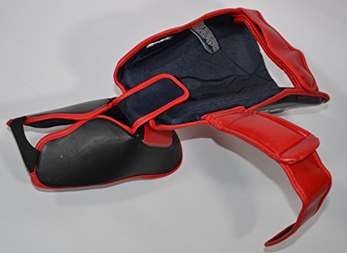 Deluxe Muay Thai Pro-Style Shin Instep for Muay Thai, MMA, Kickboxing, Stand up - color: Red, size: X-Large