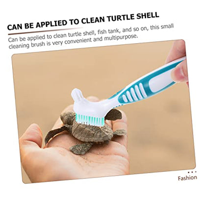 Turtle Shell Cleaning Brush Double-Head Compact Tool with Ergonomic Handle for Aquatic Turtle and Tortoise Care Removes Mud Dirt from Shell and Tank 6.29X1.96X0.59In - color: As Shown 1