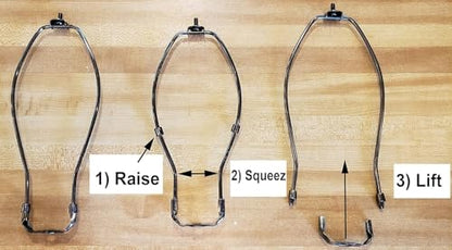 B&P Lamp® 8-1/2 Inch Regular Weight Lamp Shade Harp Holder for Table and Floor Lamps, Brass Plated Steel Finish - size: 8-1/2 Inch