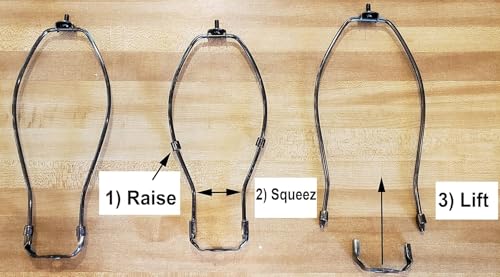 B&P Lamp® 10-1/2 Inch Regular Weight Lamp Shade Harp Holder for Table and Floor Lamps, Brass Plated Steel Finish - size: 10 1/2 Inch