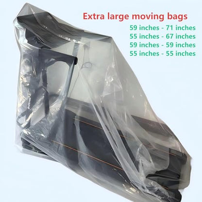 Extra Large Storage Bags, Clear Plastic, Thickened Dust-Proof, 59x71 Inch, for Furniture, Luggage, Industrial Equipment, Commercial Use, 5 Count,Extra large moving bags,150cm x 180 cm