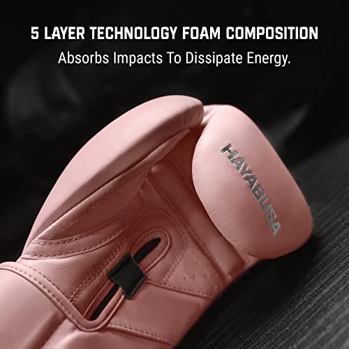 Hayabusa T3 Kanpeki Leather Boxing Gloves - color: Pink, size: 12oz