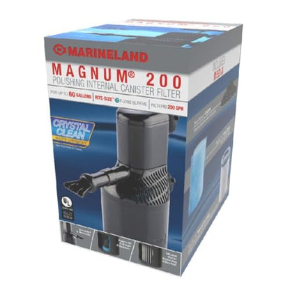 Marineland Magnum 200 Polishing Internal Canister Filter for 60 Gallons, Crystal Clean Water