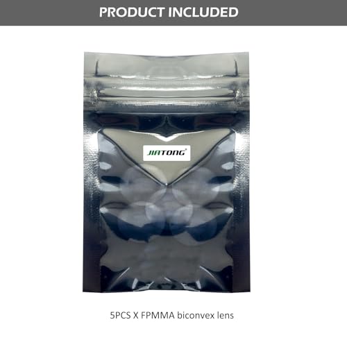 Double Convex Lens - 25mm Diameter, 50mm Focal Length, Optical biconvex Lens for Physics Experiments, Photography, Magnifying, and DIY Projects - Pack of 5pcs (25mm x H4.6mm x F50) - size: 25mm x H4.6mm x F50