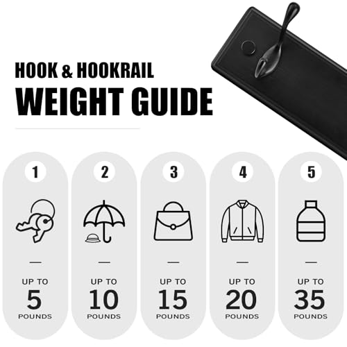 Badiano Heavy Duty Wooden Coat Rack, Wall-Mounted Organizer, 9 Inch, Black - color: Black, size: 2 Hooks