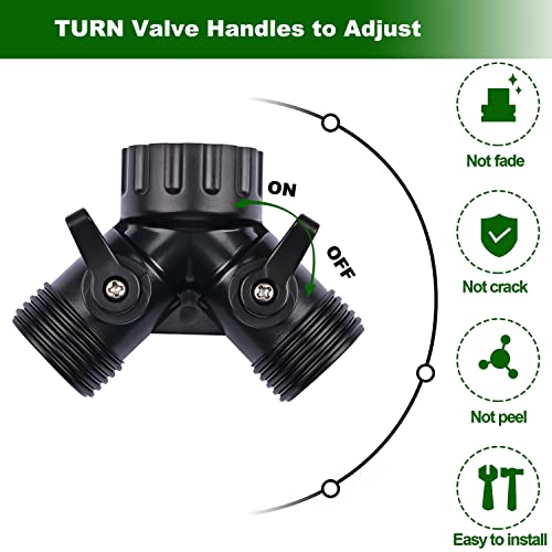 1/2 Inch Drip Irrigation Hose to Faucet Adapter for Drip Irrigation Tubing (.520" ID,.600" – .650" OD), 2 Way Y Water Splitter Connector for 3/4" Inch Garden Hose Spigot Faucet Bib - size: 1/2" Y Hose Splitter