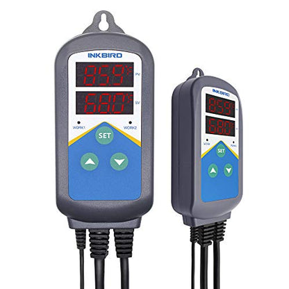 Inkbird Aquarium Heater with Probe Thermostat Fish Ornamental Shrimp Reef Tanks 24 Hours Double Time with Day Night Automatic Temperature Controller - size: ITC-306T (with Aquarium Probe)
