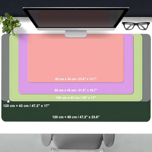 PU Leather Desk Pad Protector and Blotter, Large Mouse Pad and Laptop Desk Mat, Non-Slip Office and Home Writing Pad (Aqua Frost Blue, 31.5" x 15.7") - color: Aqua Frost Blue, size: 31.5" x 15.7"