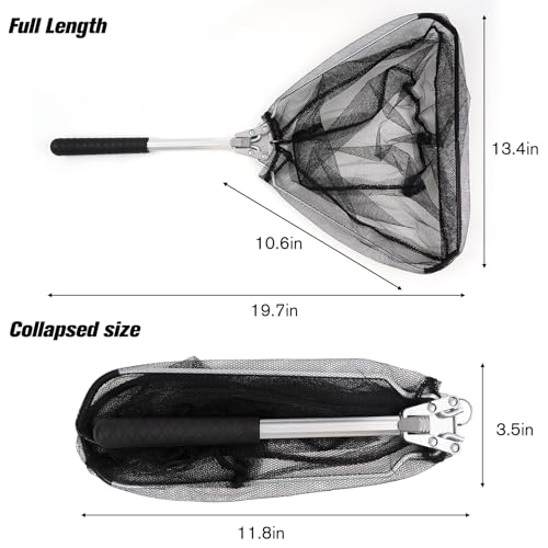 Fishing Landing Net, Folding Fish Net with Telescoping for Father, Son, Husband, or Friends Who Enjoy Fishing, Pole Freshwater Fish Net for Small Fish