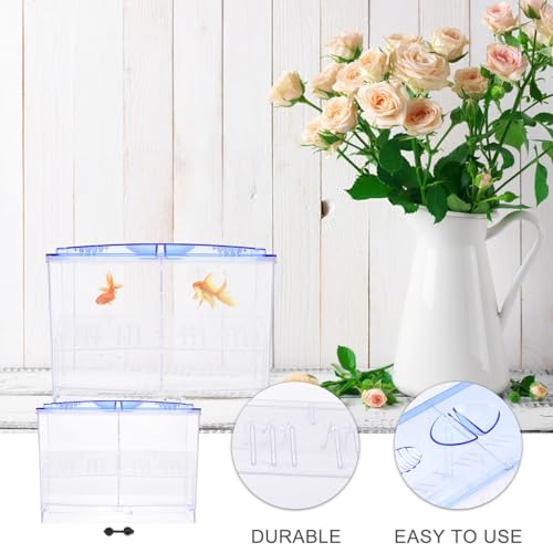 BESPORTBLE Aquarium Fry Breeding Box 2-Layer Isolation Hatching Container Plastic Fish Hatchery Tank for Betta Guppy Breeding and Fry Acclimation