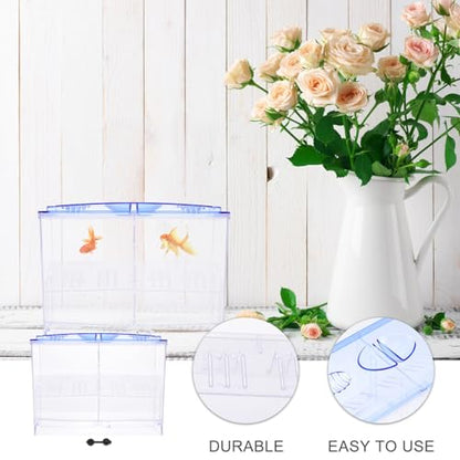 BESPORTBLE Aquarium Fry Breeding Box 2-Layer Isolation Hatching Container Plastic Fish Hatchery Tank for Betta Guppy Breeding and Fry Acclimation