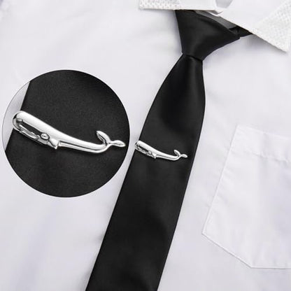 HAWSON 2/2.2 Inch Various Tie Clips for Men Unique, Personalized Novelty Tie Bars Pins Tacks, Funny Theme Wedding Holiday Gifts for Husband Groomsmens - style: Whale