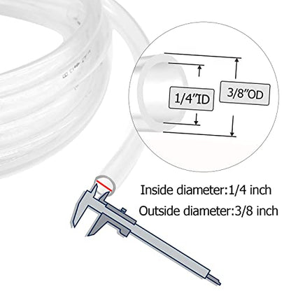 1/4’’ ID × 3/8’’ OD - 50 ft Clear Plastic Vinyl Tubing, Flexible PVC Hose Lightweight Non-Toxic vinyl Tube for Transfer Water Air Oil - size: 1/4'', style: 50 feet