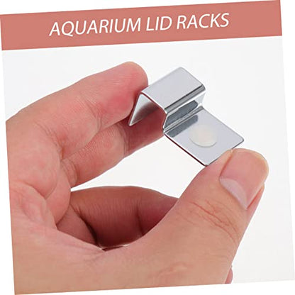 FOMIYES 16pcs Stainless Steel Fish Tank Lid Holders Aquarium Glass Cover Clips Support Bracket for Thick Glass for Fish Tank Accessories