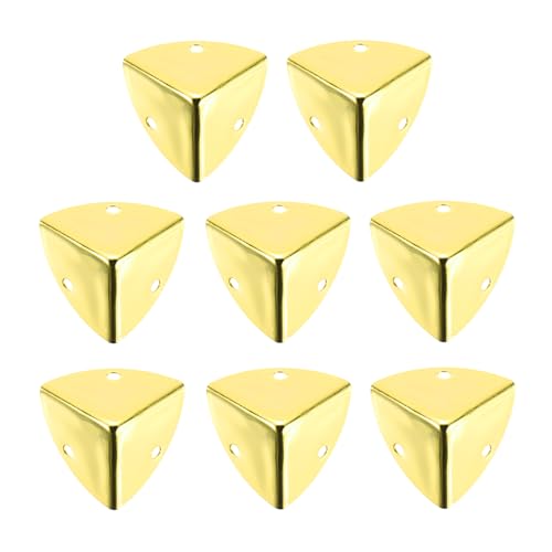 uxcell 8PCS Metal Corner Protector 0.9 x 0.9 x 0.9 Inch Box Edge Guard Protector Zinc Alloy Cabinets Speaker Corners Protector for Furniture Decorative (Gold) - color: Gold, size: 0.9 x 0.9 x 0.9 Inch