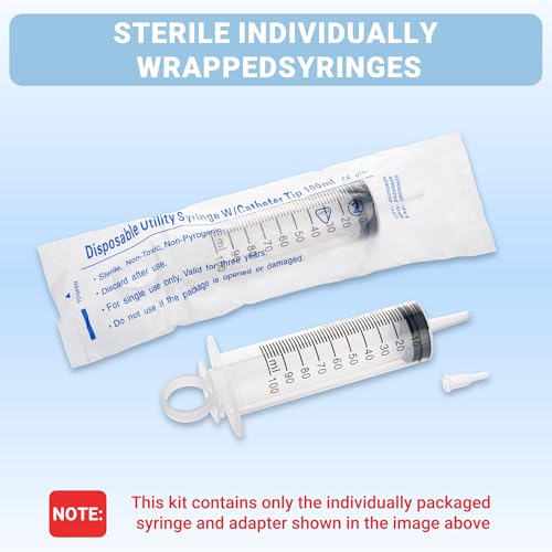 100ml Large Syringe, Plastic Syringes for Liquid with Tip Adapter, Epoxy Syringe for Scientific Labs, Oil Transfer, Plant Watering & Refilling, Individual Sealed, 5 Pack - style: 100 ML