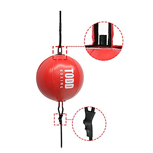 Speed Punch Bag Leather Speed Ball Hanging Boxing Punching Ball, Double End Ball with Boxing Reflex Ball for Gym MMA Boxing Sports Punch Bag - color: Silver
