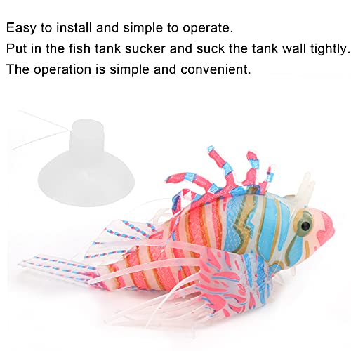 Artificial Glowing Fish, Fish Tank Floating Fake Tropical Angel Fish with Suction Cup, Silicone Colorful Fish Tank Simulation Fish Luminous Aquarium Floating Ornaments for Aquarium Tank(Pink Blue)