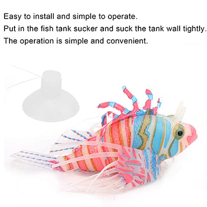 Artificial Glowing Fish, Fish Tank Floating Fake Tropical Angel Fish with Suction Cup, Silicone Colorful Fish Tank Simulation Fish Luminous Aquarium Floating Ornaments for Aquarium Tank(Pink Blue)