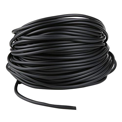 Aquarium 165 Feet Standard 3/16" Black Flexible Airline Tubing with Black Plastic Connectors for Fish Tank,Terrariums, and Hydroponics - size: 165 Feet with connectors