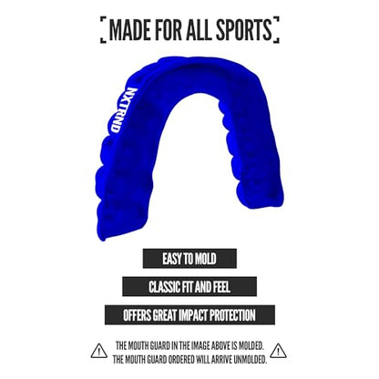 2 Pack Nxtrnd Classic Mouthguard, Custom Fit Sports Mouthpiece for Football, Boxing, MMA, Basketball, Hockey, Lacrosse, Youth & Adult (Blue) - color: Blue
