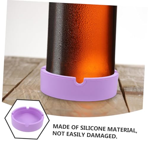 Zerodeko Silicone Wine Bottle Coaster Non Slip Wine Pad for Beer Elegant Design for Home Bar Use Rounded Base Inner Multi Functional Bottle Holder - color: Violet