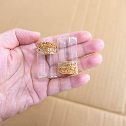 6 Pcs Empty Transparent Test Tube Glass Bottle Vials With Cork Stopper, Clear Glass Bottles Jars for Wedding Favors Art Crafts DIY (22x30x17mm 0.17 OZ)