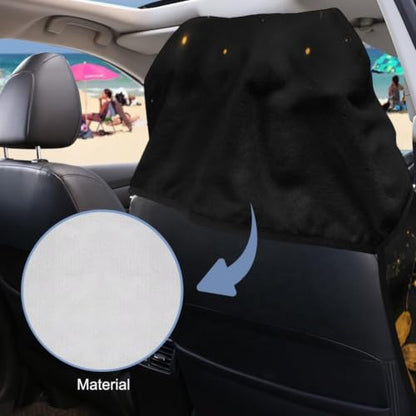Raccoon Flower Print Car Seat Towel Cover After Gym Bucket Seat Towel Cover Universal Fits Most Car,Truck and SUV Multi-Purpose Sweat Towels with Storage Bag, Black - color: Black-Raccoon Flower