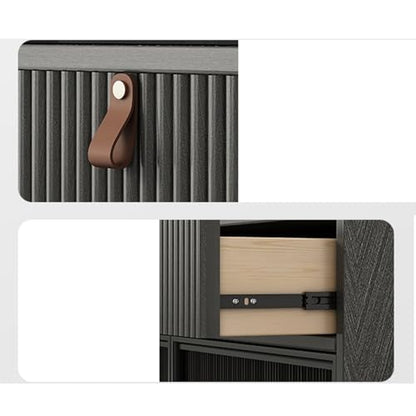 Living Room Sweeper Organizer Shelf Storage Cabinet Living Room Small House Put Fish Tank(Champagne,1.2m) - size: 1.2m