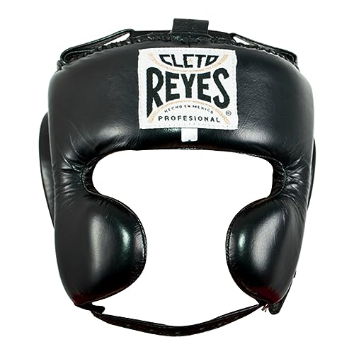 CLETO REYES Boxing Headgear with Cheek Protection for Men and Women, Protective Head Guard Face Saver, Sparring Fighting - color: BLACK, size: Large