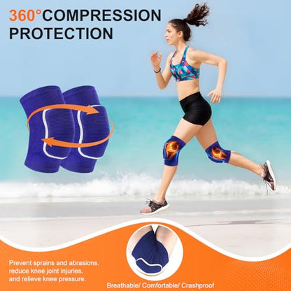 Volleyball Knee Pads for Girls Women Men Youth Kids Knees Protective - color: Blue, size: Large