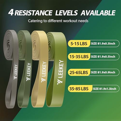 Resistance Bands for Pull Up Assist, Stretch Bands & Exercise Workout Set - color: 5-85LBS GREEN