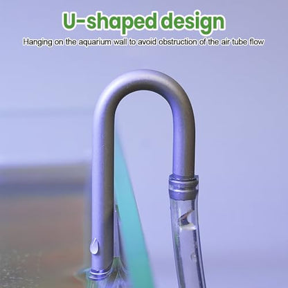 Aquarium U Shape Tube, 304 Stainless Steel Fish Tank U-Shape Connector for ID 4mm/0.16" Air Tubing