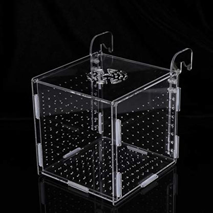 Aquarium Fish Breeding Box - Transparent Acrylic Fish Tank Hatchery Hanging Incubator for Shrimp Clownfish (Hook 151516cm)