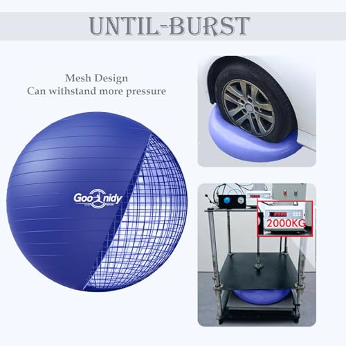 Soft Exercise Ball, Yoga Pregnancy Ball Chair, Pilates Equipment with Pump - color: Blue, size: L(23-26inch/58-65cm)