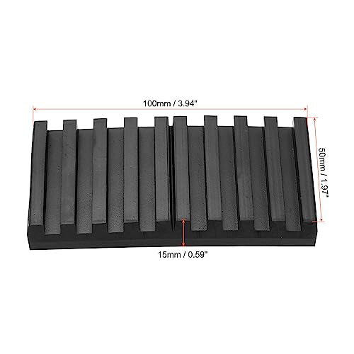 PATIKIL Rubber Anti-Vibration Pads, 4 Pcs Vibration Isolation Mats 4" x 2" x 0.6" for HVAC, Air Conditioner, Air Compressor, Washer, Dryer, Black
