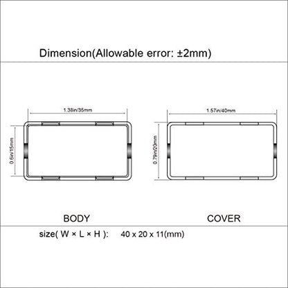 5Pcs ABS Plastic Electrical Project Case Power Junction Box, Project Box Black 1.6 x 0.8 x 0.4 inch (40 x 20 x 11 mm) - size: 1.6" x 0.8" x 0.4"(5pc)