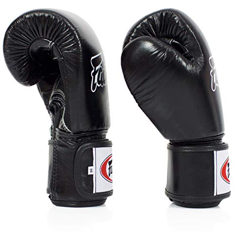 Fairtex BGV1BR Breathable Boxing Gloves, Lightweight Shock Absorbent Gear - color: Black, size: 10 oz