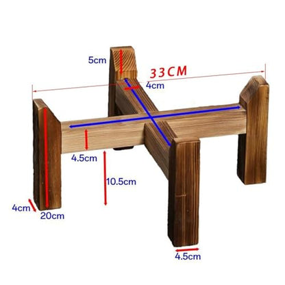 Display Stand Base Fish Tank Base Wood Decoration Cross Round Bonsai Ornament(Small) - size: Small