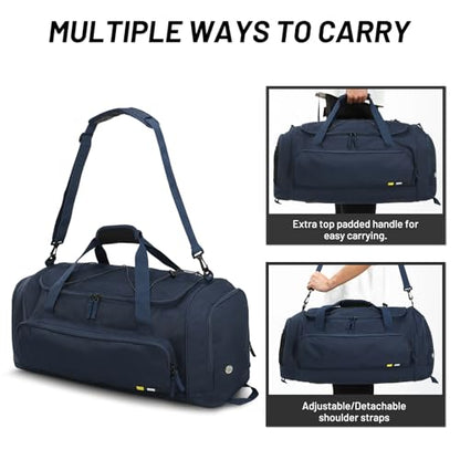 MIER Large Gym Bag for Men 60L Duffel Bag with Shoe Compartment - color: Pure Blue