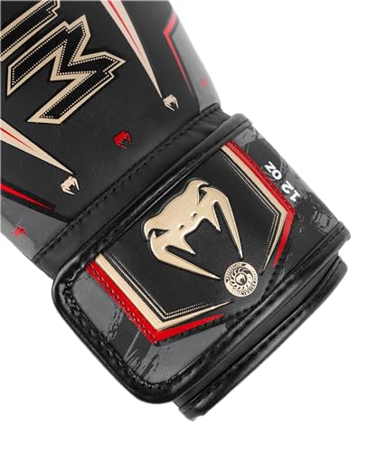 Venum Elite Evo Boxhandschuhe - color: Black/Gold/Red, size: 16 oz