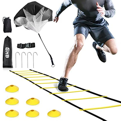 GHB Pro Agility Ladder 12 Rung 20ft 6 Cones