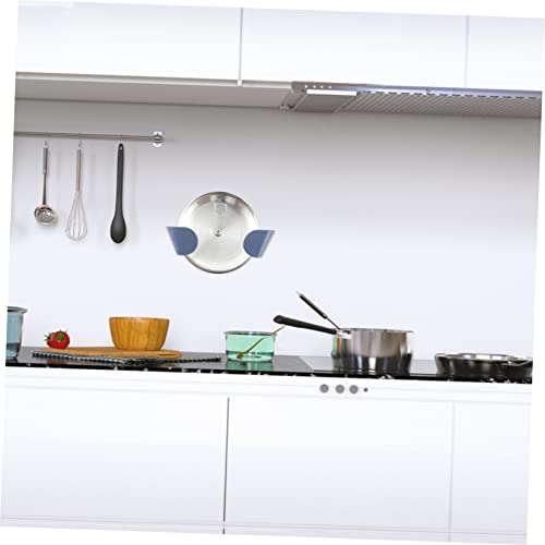 Ciieeo 5 Pair Abs Frosted Kitchen Lid Holder with Strong Adhesive Multifunctional Pot Lid Storage Rack and Stand for Pots Pans and Trays Seamless Stickers Lightweight Blue Organizer