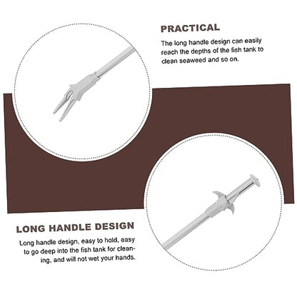 2pcs Clip Feeder Aquarium Lid Electric Drain Artificial Heater Aquarium Tongs Light Pond Pool Aquarium Kit Fountain Pet Live Plants for Fish Tank Tweezers Pump Plastic